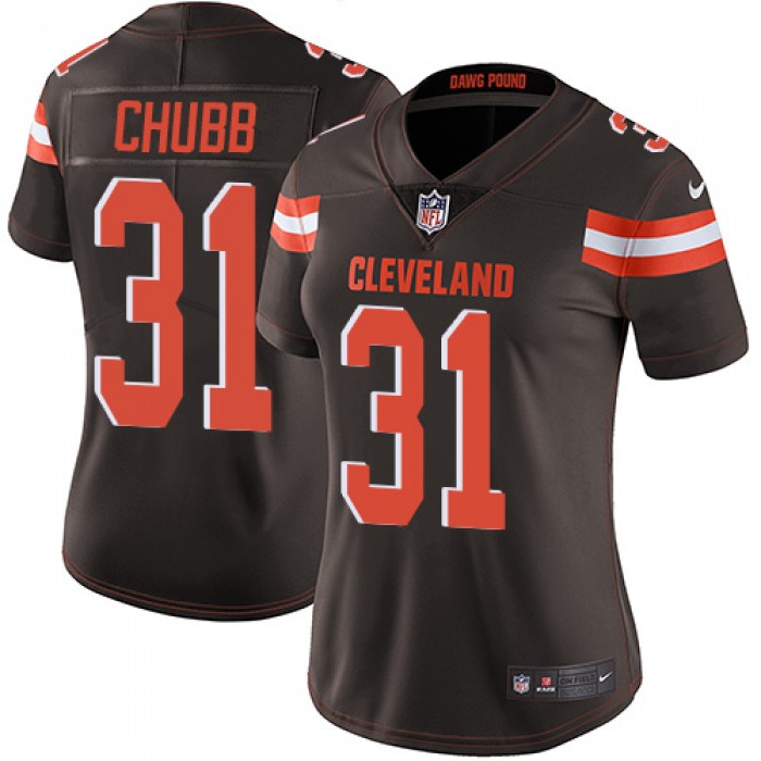 Nike Cleveland Browns #31 Nick Chubb Brown Team Color Women's Stitched NFL Vapor Untouchable Limited Jersey
