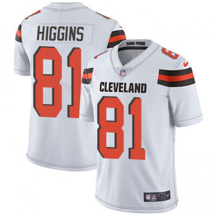Men's Nike Cleveland Browns #81 Rashard Higgins White Vapor Untouchable Limited Player NFL Jersey