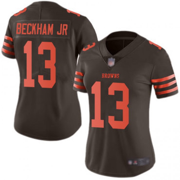 Women Nike Cleveland Browns #13 Odell Beckham Jr Brown Color Rush Limited Jersey