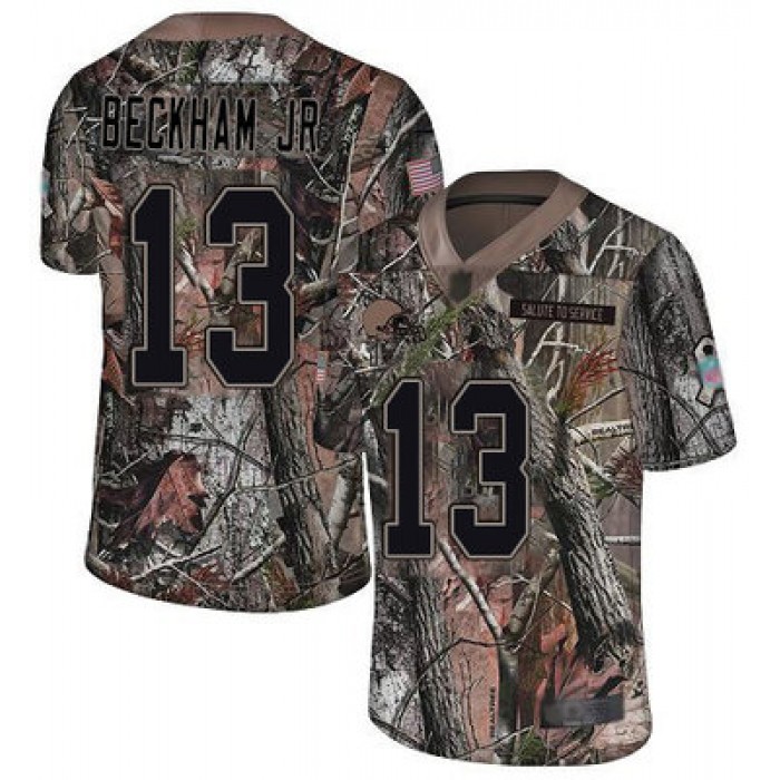Men's Cleveland Browns #13 Odell Beckham Jr Camo Stitched Football Limited Rush Realtree Jersey