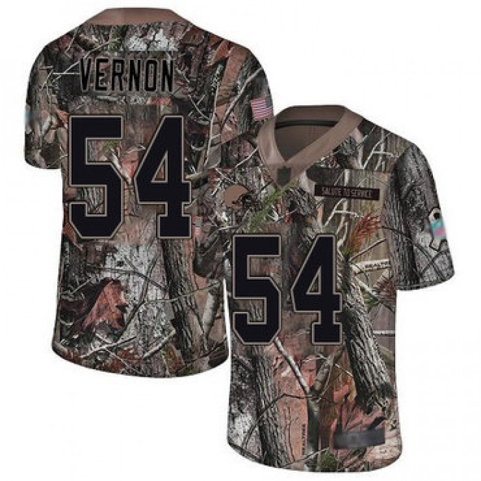 Men's Cleveland Browns #54 Olivier Vernon Camo Men's Stitched Football Limited Rush Realtree Jersey