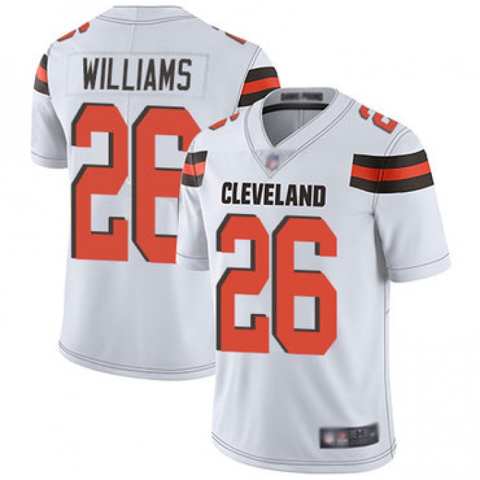 Browns #26 Greedy Williams White Men's Stitched Football Vapor Untouchable Limited Jersey