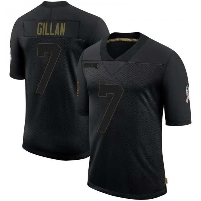 Men's Cleveland Browns #7 Jamie Gillan Black Limited 2020 Salute To Service Nike Jersey