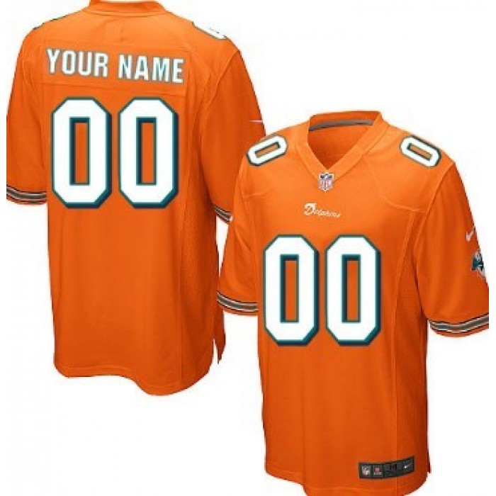 Kid's Nike Miami Dolphins Customized Orange Game Jersey
