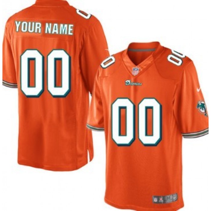 Kid's Nike Miami Dolphins Customized Orange Limited Jersey