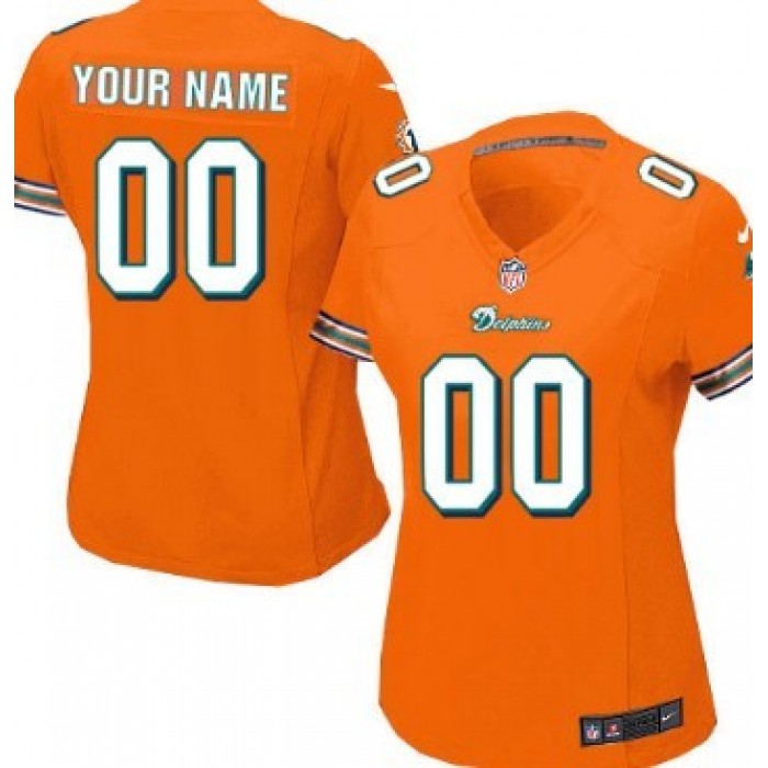 Women's Nike Miami Dolphins Customized Orange Game Jersey