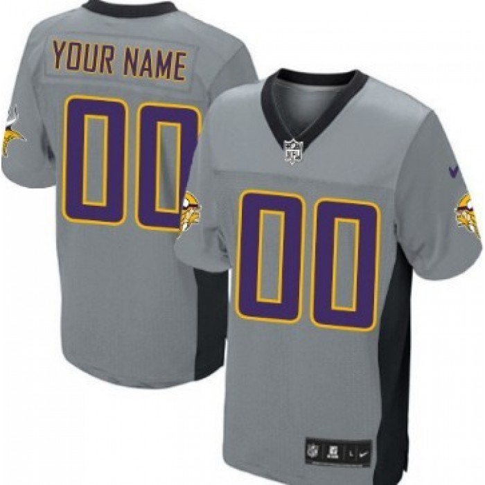 Men's Nike Minnesota Vikings Customized Gray Shadow Elite Jersey