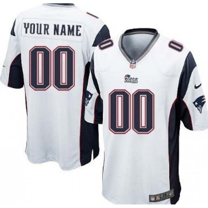 Men's Nike New England Patriots Customized White Limited Jersey