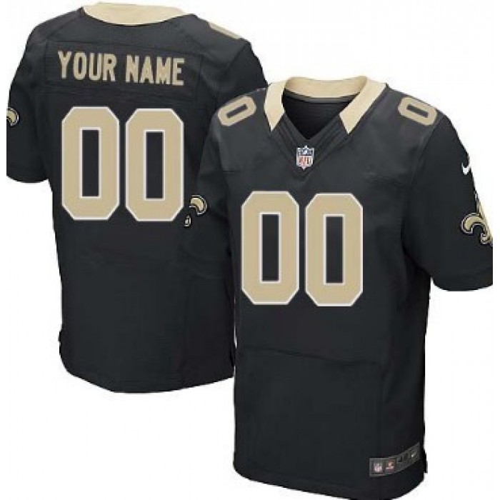 Men's Nike New Orleans Saints Customized Black Elite Jersey