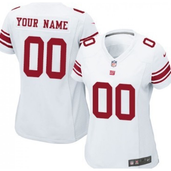 Women's Nike New York Giants Customized White Limited Jersey