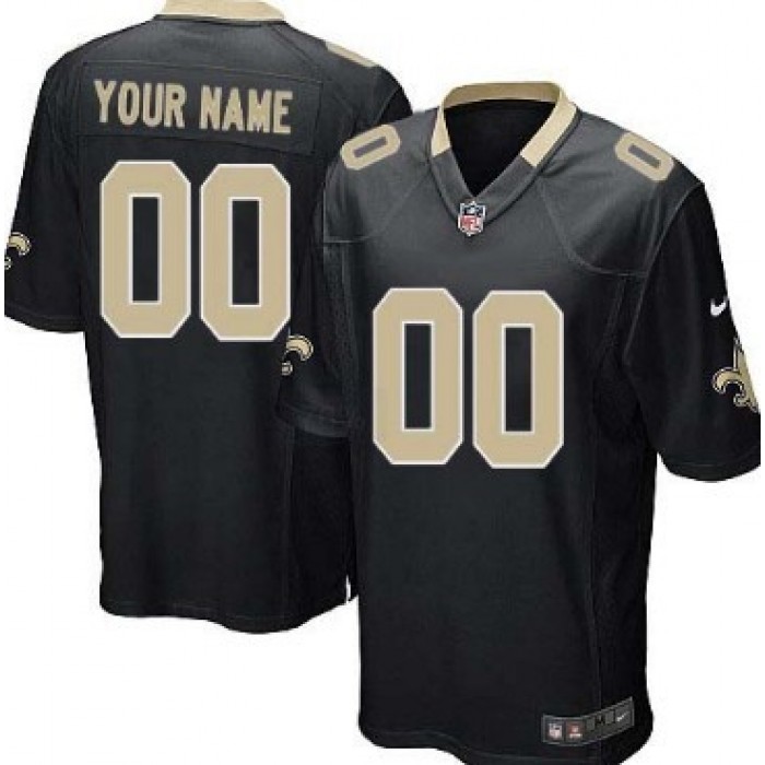 Men's Nike New Orleans Saints Customized Black Game Jersey