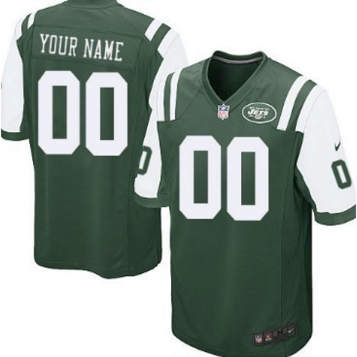 Kid's Nike New York Jets Customized Green Game Jersey