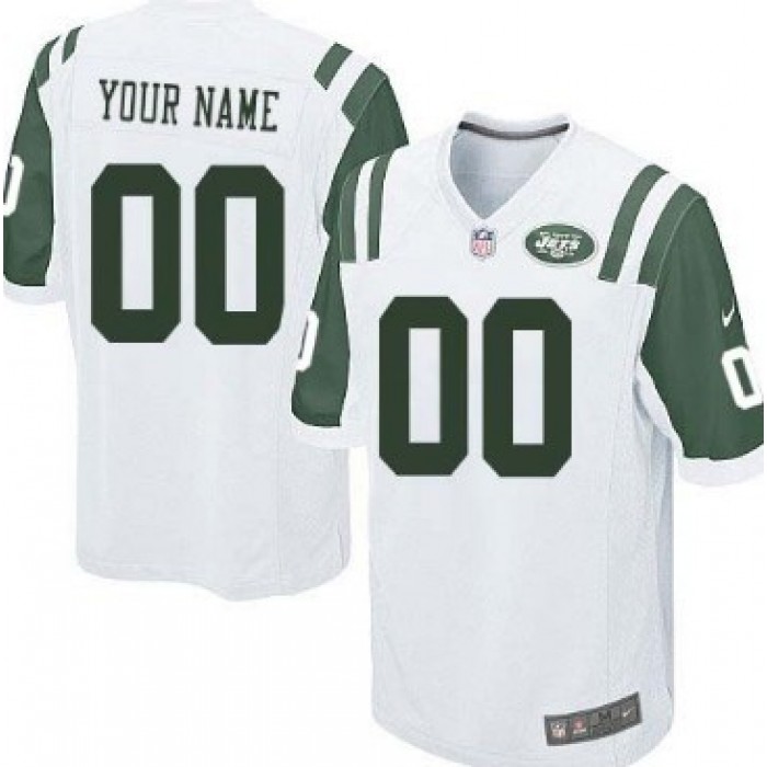 Kid's Nike New York Jets Customized White Game Jersey
