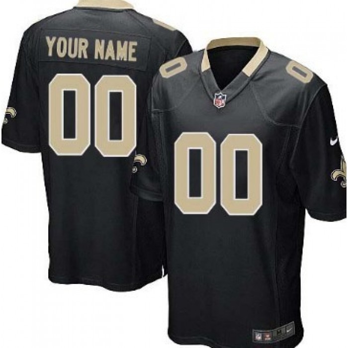 Kid's Nike New Orleans Saints Customized Black Game Jersey