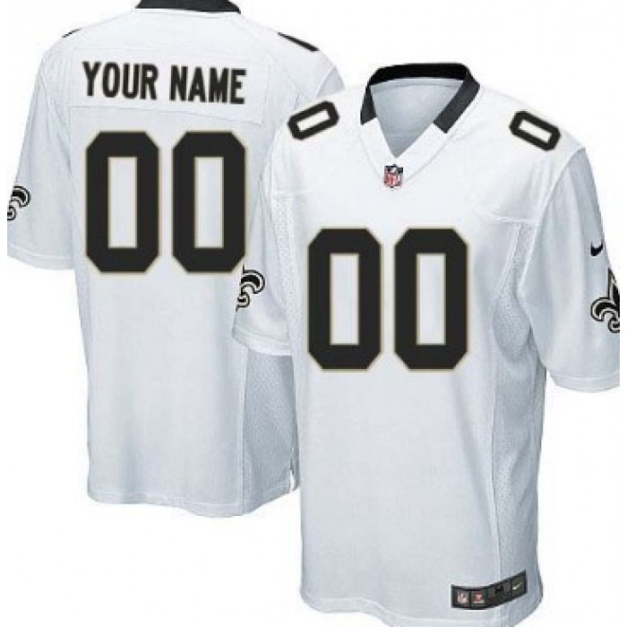 Kid's Nike New Orleans Saints Customized White Game Jersey