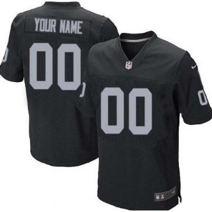 Men's Nike Oakland Raiders Customized Black Elite Jersey