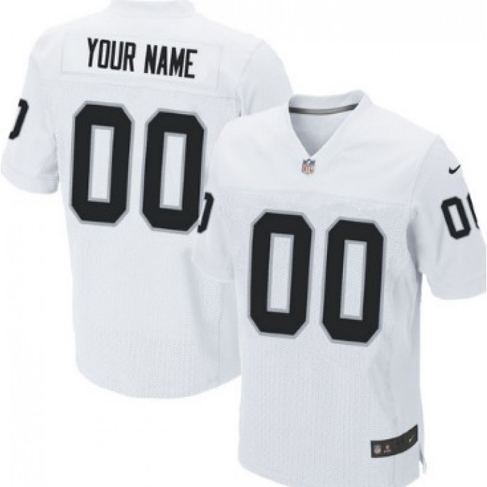 Men's Nike Oakland Raiders Customized White Elite Jersey