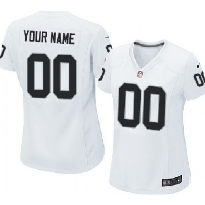Women's Nike Oakland Raiders Customized White Game Jersey