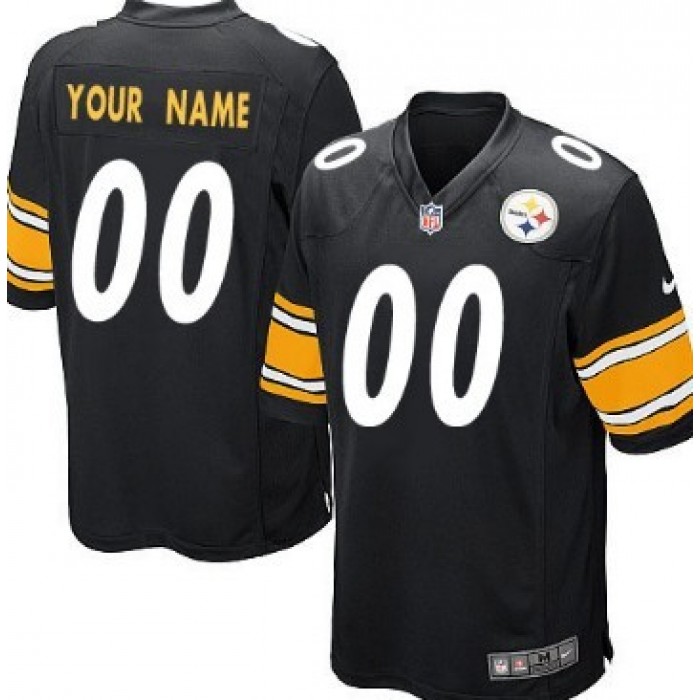 Kid's Nike Pittsburgh Steelers Customized Black Limited Jersey