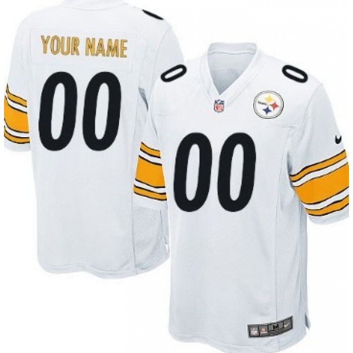 Kid's Nike Pittsburgh Steelers Customized White Limited Jersey