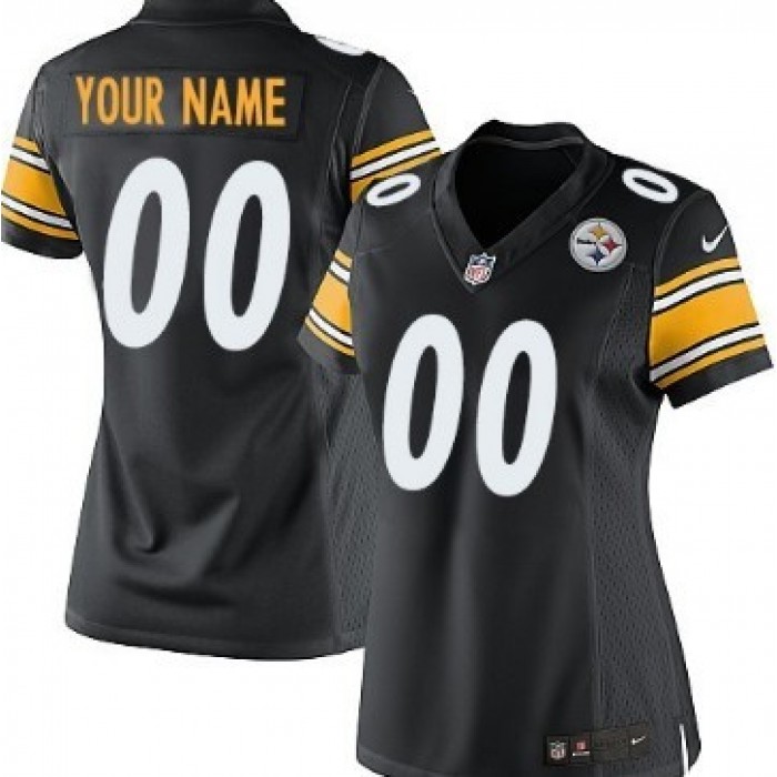 Women's Nike Pittsburgh Steelers Customized Black Game Jersey