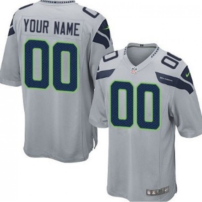 Men's Nike Seattle Seahawks Customized Gray Game Jersey