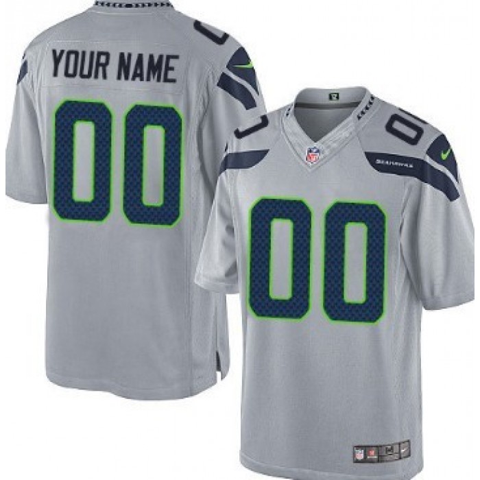Men's Nike Seattle Seahawks Customized Gray Limited Jersey