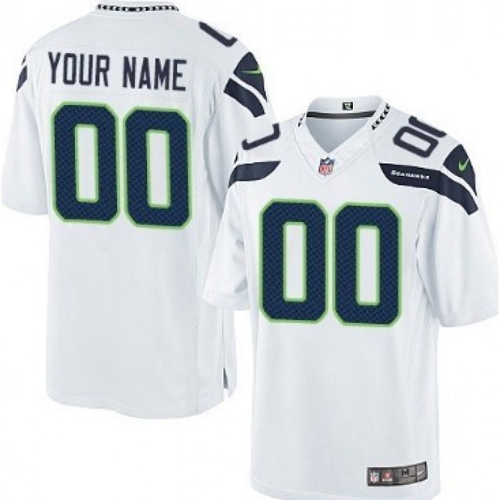 Kid's Nike Seattle Seahawks Customized White Limited Jersey