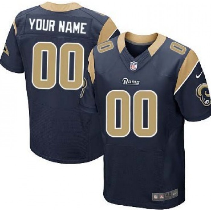 Men's Nike St. Louis Rams Customized Navy Blue Elite Jersey