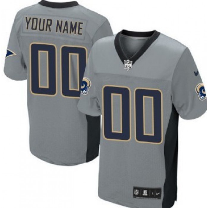 Men's Nike St. Louis Rams Customized Gray Shadow Elite Jersey