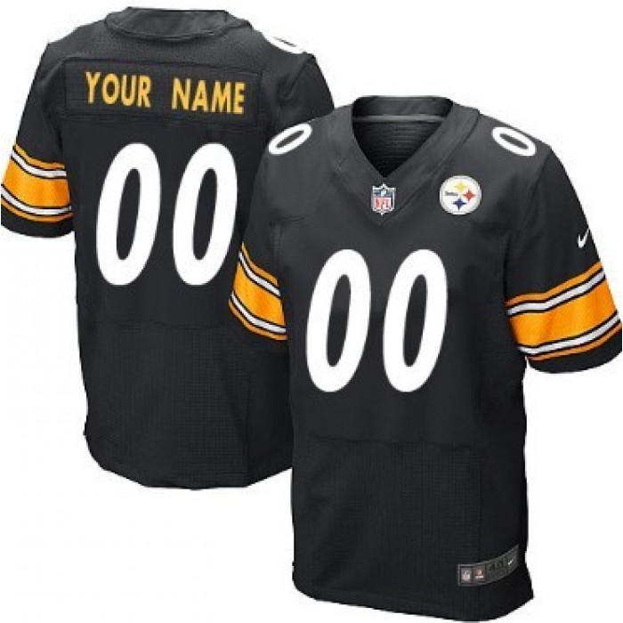 Men's Nike Pittsburgh Steelers Customized Black Elite Jersey
