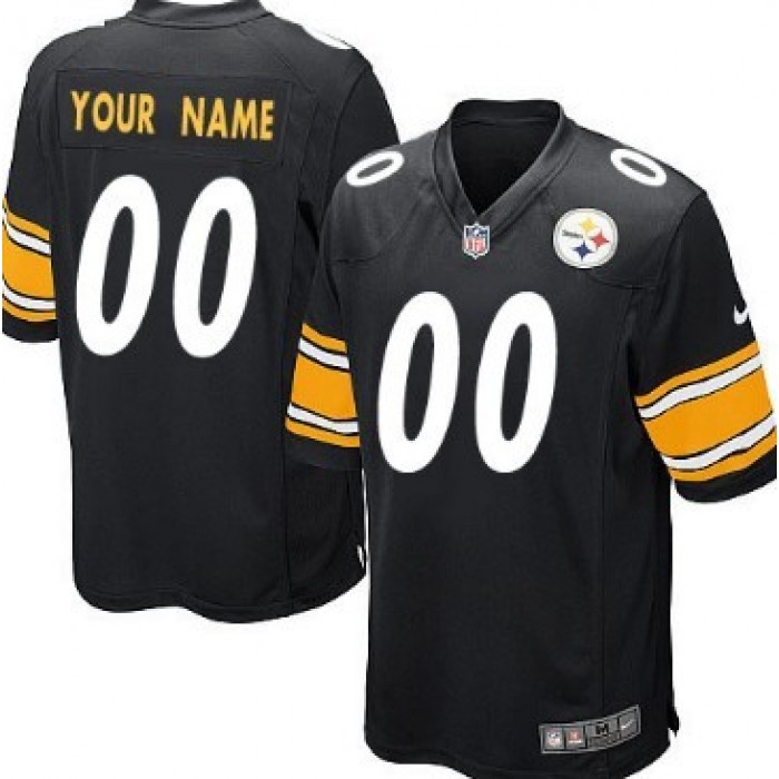 Men's Nike Pittsburgh Steelers Customized Black Game Jersey