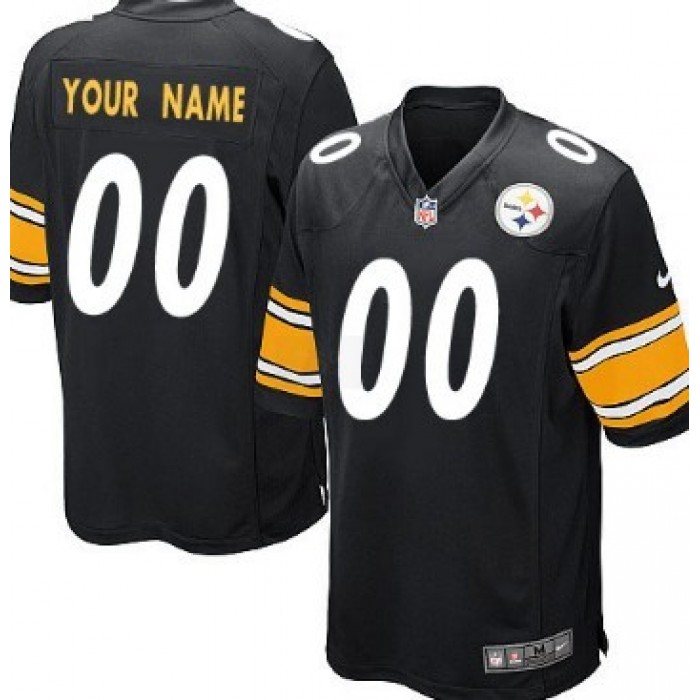Kid's Nike Pittsburgh Steelers Customized Black Game Jersey
