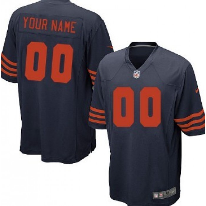 Kid's Nike Chicago Bears Customized Blue With Orange Game Jersey