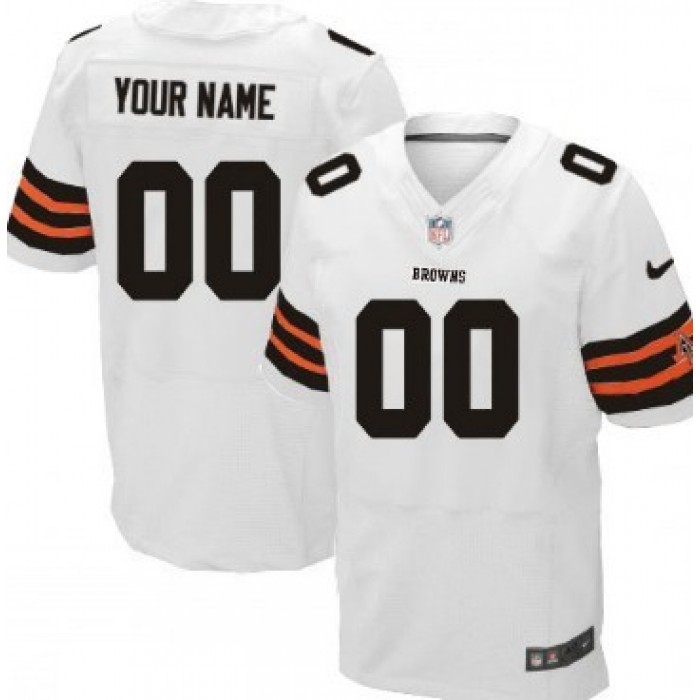 Men's Nike Cleveland Browns Customized White Elite Jersey
