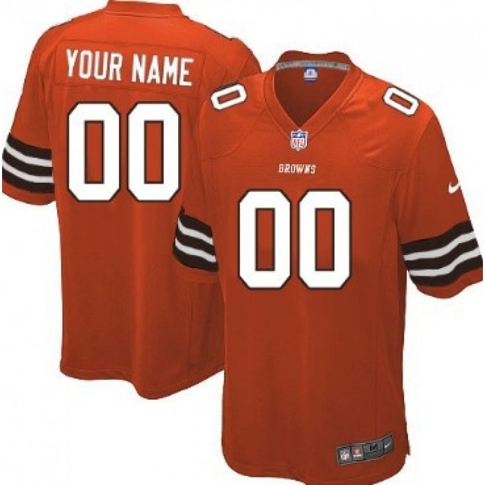 Kid's Nike Cleveland Browns Customized Orange Game Jersey