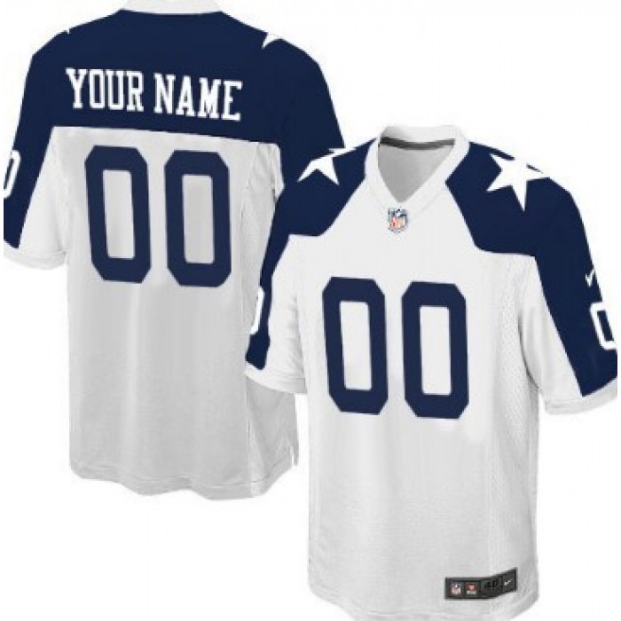 Kid's Nike Dallas Cowboys Customized White Thanksgiving Game Jersey