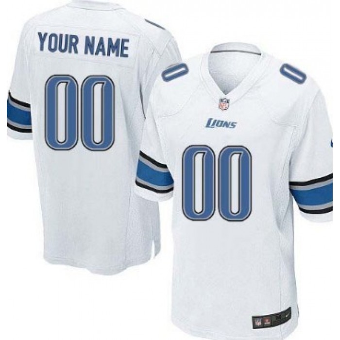 Kid's Nike Detroit Lions Customized White Game Jersey