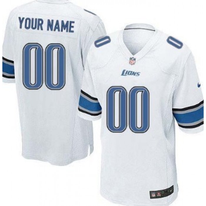 Kid's Nike Detroit Lions Customized White Limited Jersey