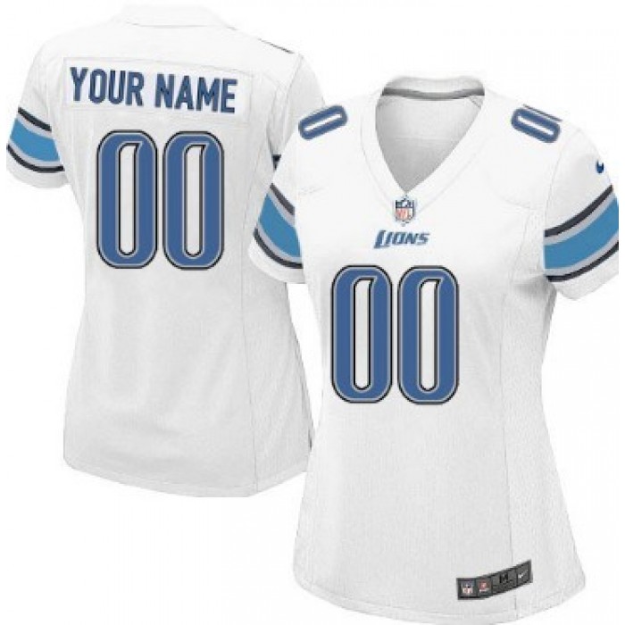Women's Nike Detroit Lions Customized White Limited Jersey