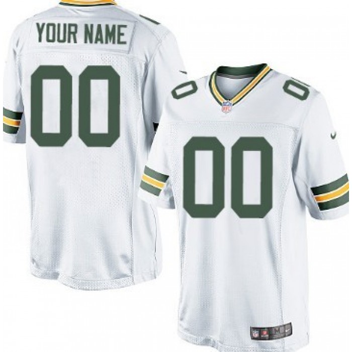 Men's Nike Green Bay Packers Customized White Game Jersey