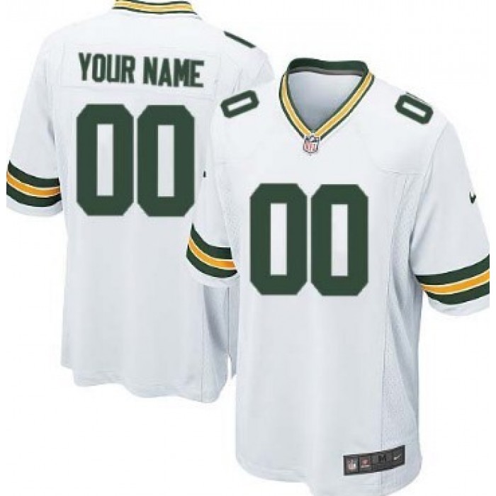 Kid's Nike Green Bay Packers Customized White Limited Jersey