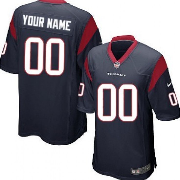 Kid's Nike Houston Texans Customized Blue Limited Jersey