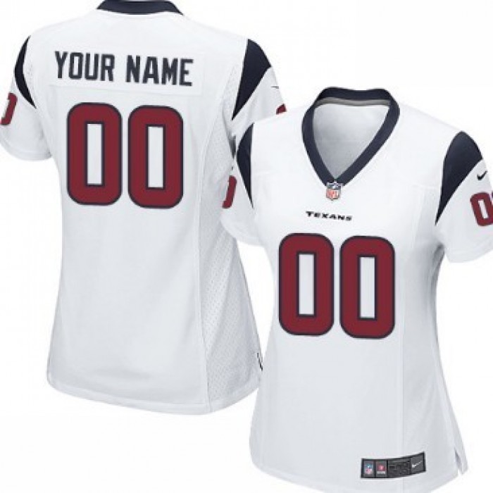 Women's Nike Houston Texans Customized White Game Jersey