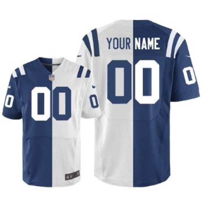 Men's Nike Indianapolis Colts Customized Blue/White Two Tone Elite Jersey