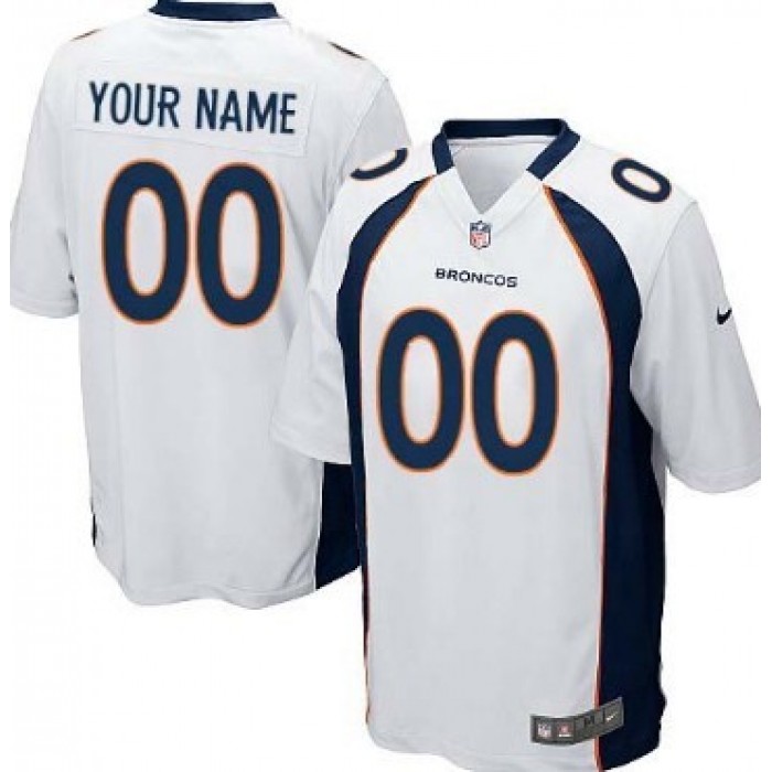 Kid's Nike Denver Broncos Customized White Game Jersey