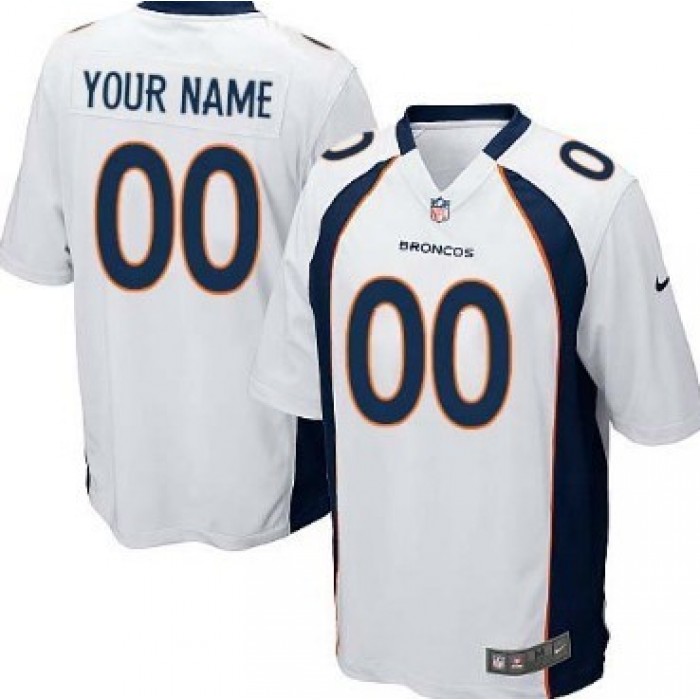 Kid's Nike Denver Broncos Customized White Limited Jersey