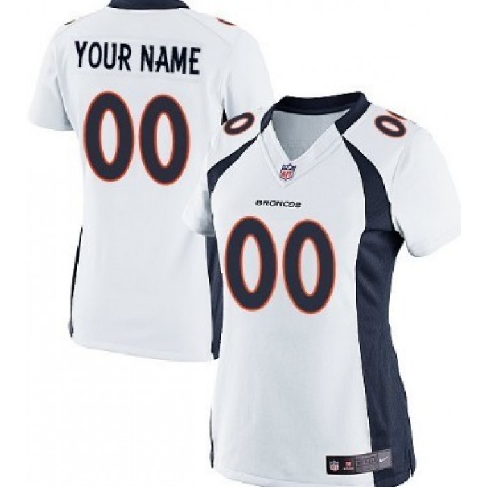 Women's Nike Denver Broncos Customized White Game Jersey