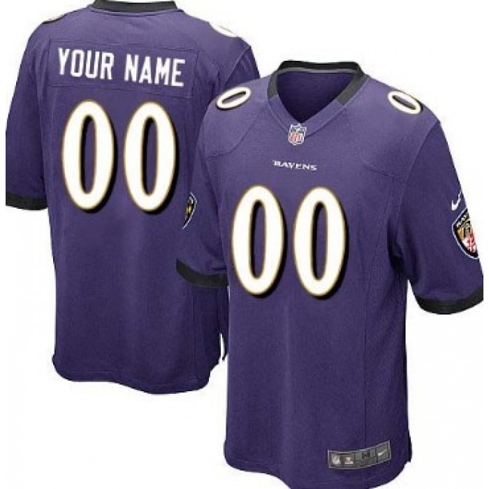 Kid's Nike Baltimore Ravens Customized Purple Game Jersey