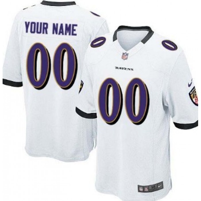 Kid's Nike Baltimore Ravens Customized White Limited Jersey